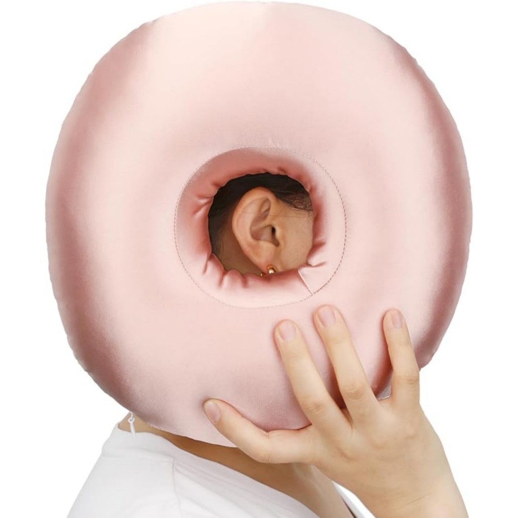 Oreiller rafraîchissant pour piercing d'oreille avec trou | Soulage la pression des oreilles pendant le sommeil